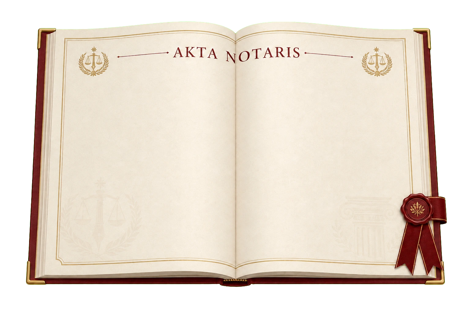 Buku Akta Notaris terbuka yang menjelaskan fungsi dan kekuatan hukumnya