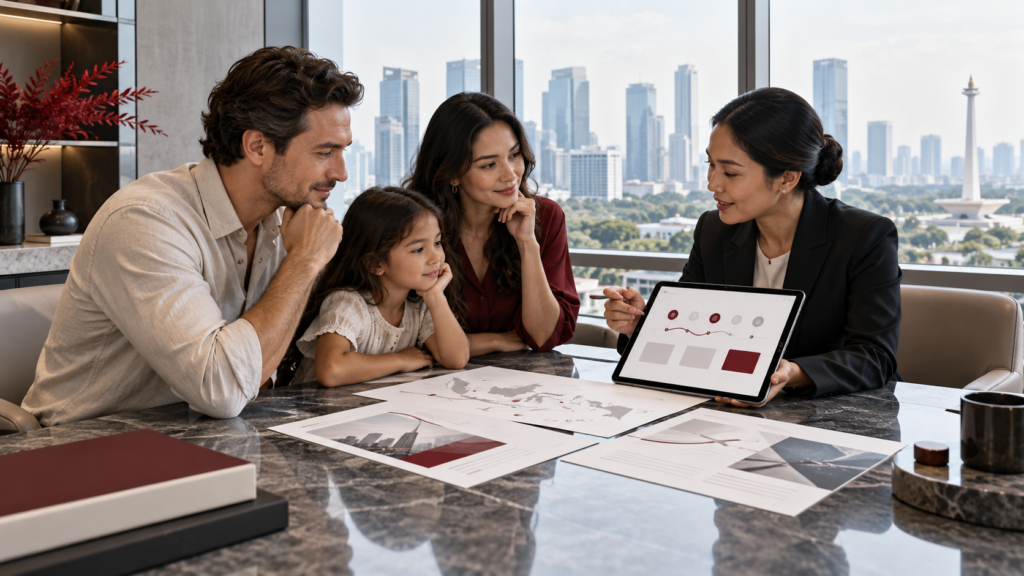 Foreign investor family reviewing dependent KITA
